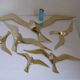 Wall Decoration Set 6 X Seagull / Swallow / Bird. Brass 70 / 80s