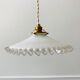 Vintage 50s serrated opaline pendant lamp