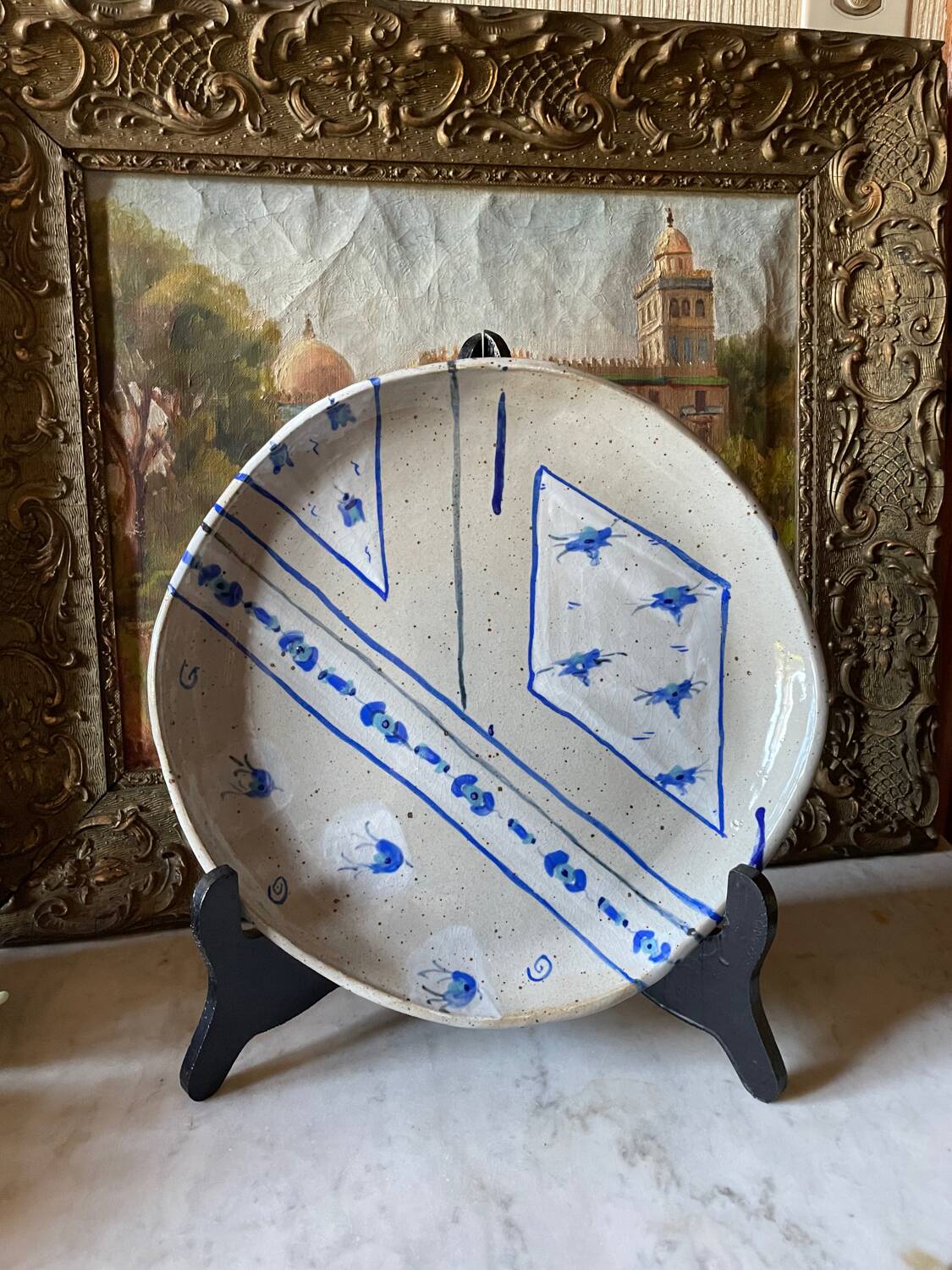 Artisanal stoneware dish