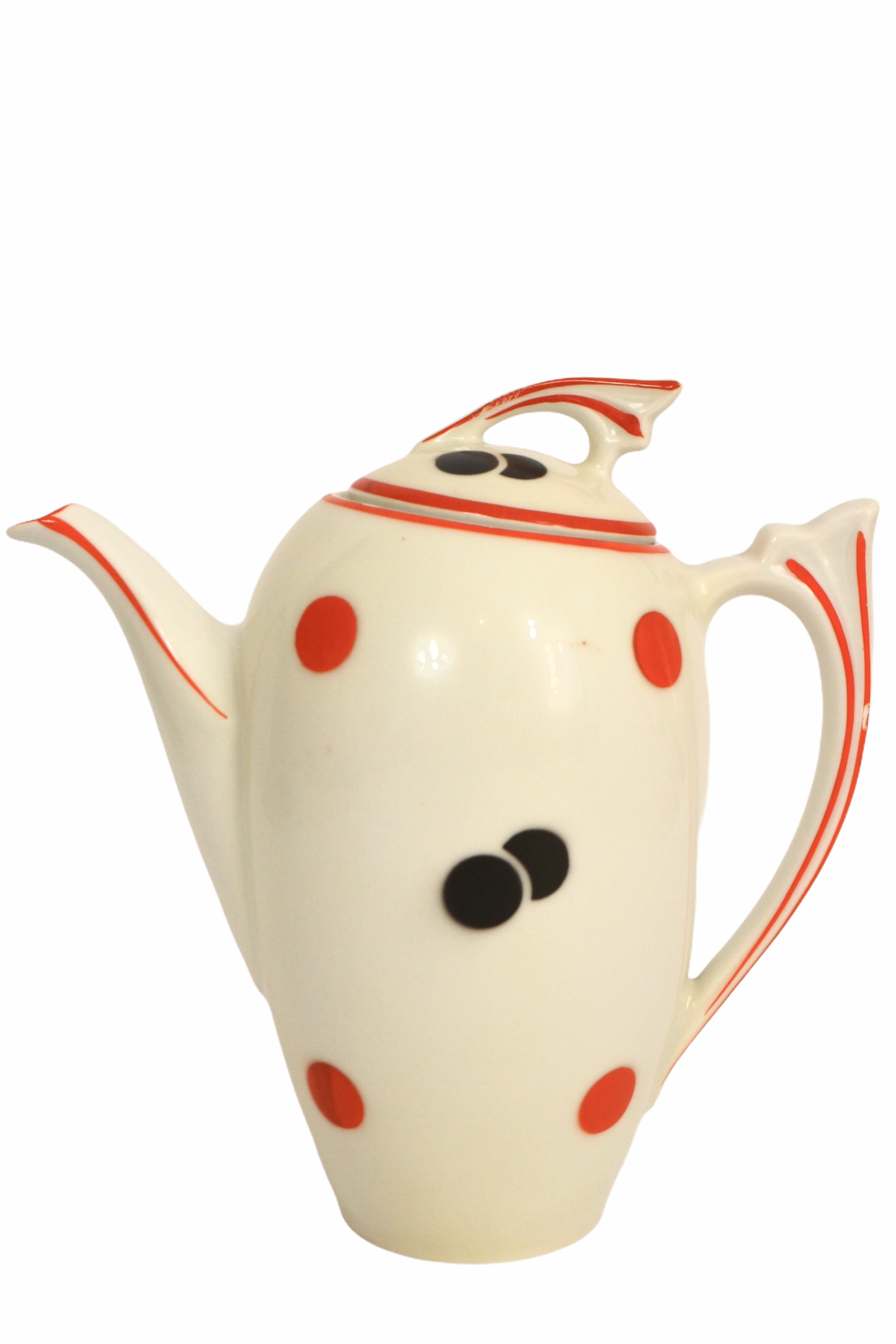 Teapot 50s black and red Bavaria