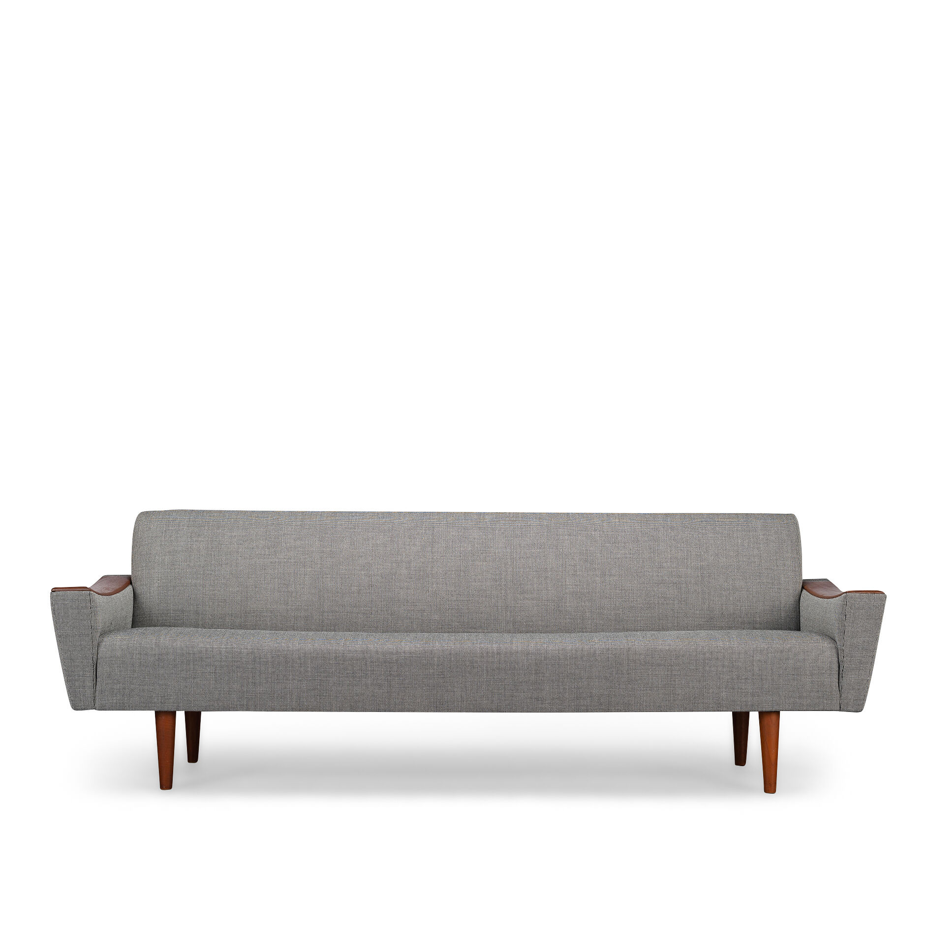 Canapé vintage gris danois retapissé, années 1960
