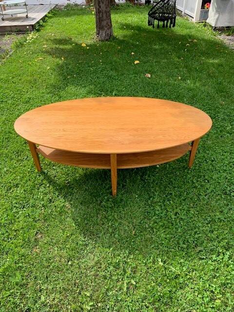 Solid beech coffee table - Sweden 70s/80s