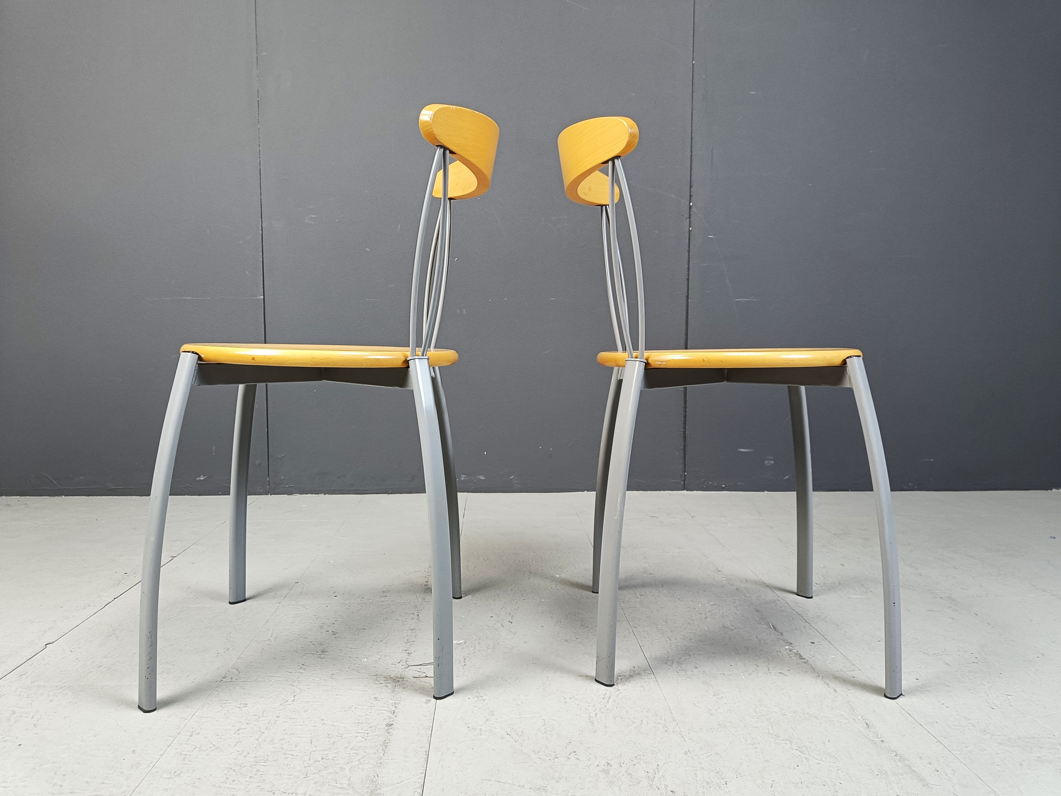 Vintage postmodern Italian dining chairs, 1990s