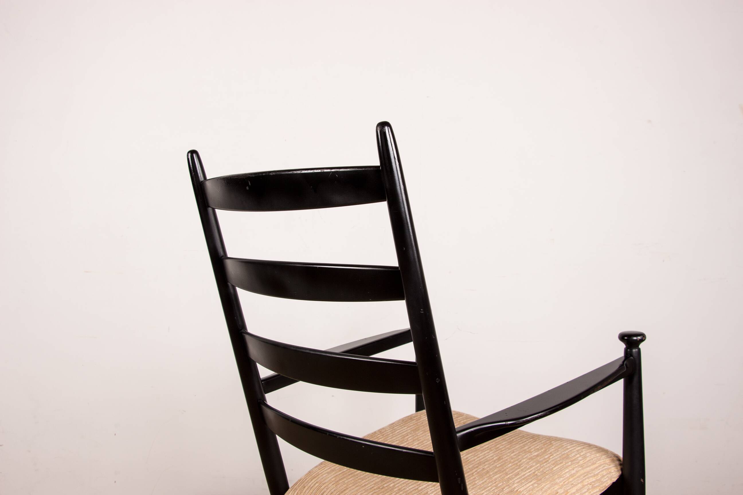 Danish Rocking Chair in lacquered wood and fabric model 218, Thomas Harlev 1960.