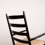 Danish Rocking Chair in lacquered wood and fabric model 218, Thomas Harlev 1960.