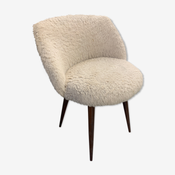 Fauteuil 1950 scandinave à poil