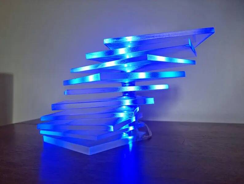 Lampe de table en lucite postmoderne rare Ikea, Suède, années 1980