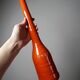 Bright orange mid-century decorative bottle lamp base glazed pottery.
