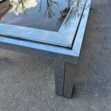 1970s smoked glass chrome coffee table