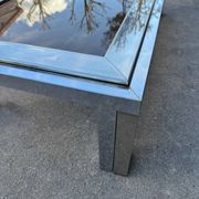 1970s smoked glass chrome coffee table