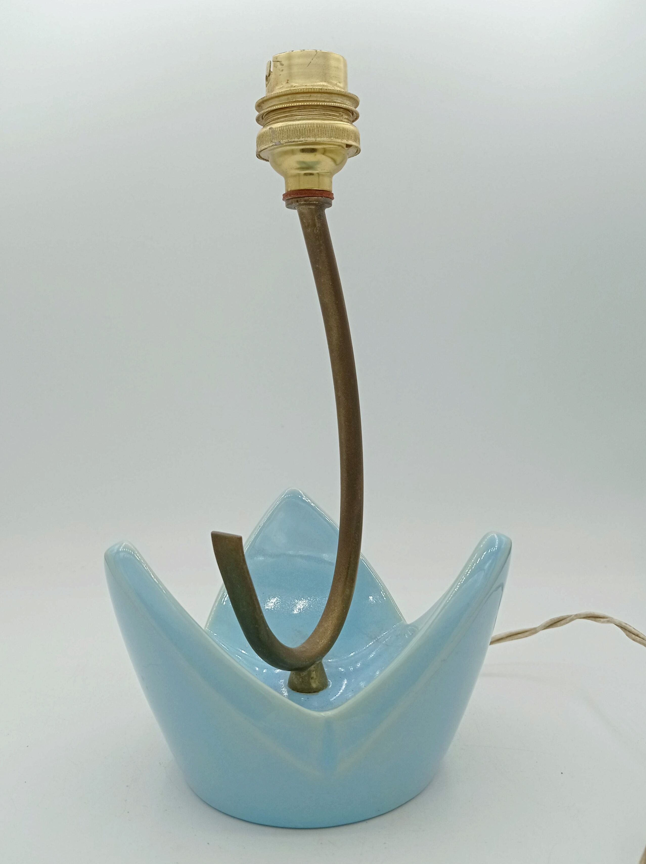 Ceramic lamp and brass circa 1955
