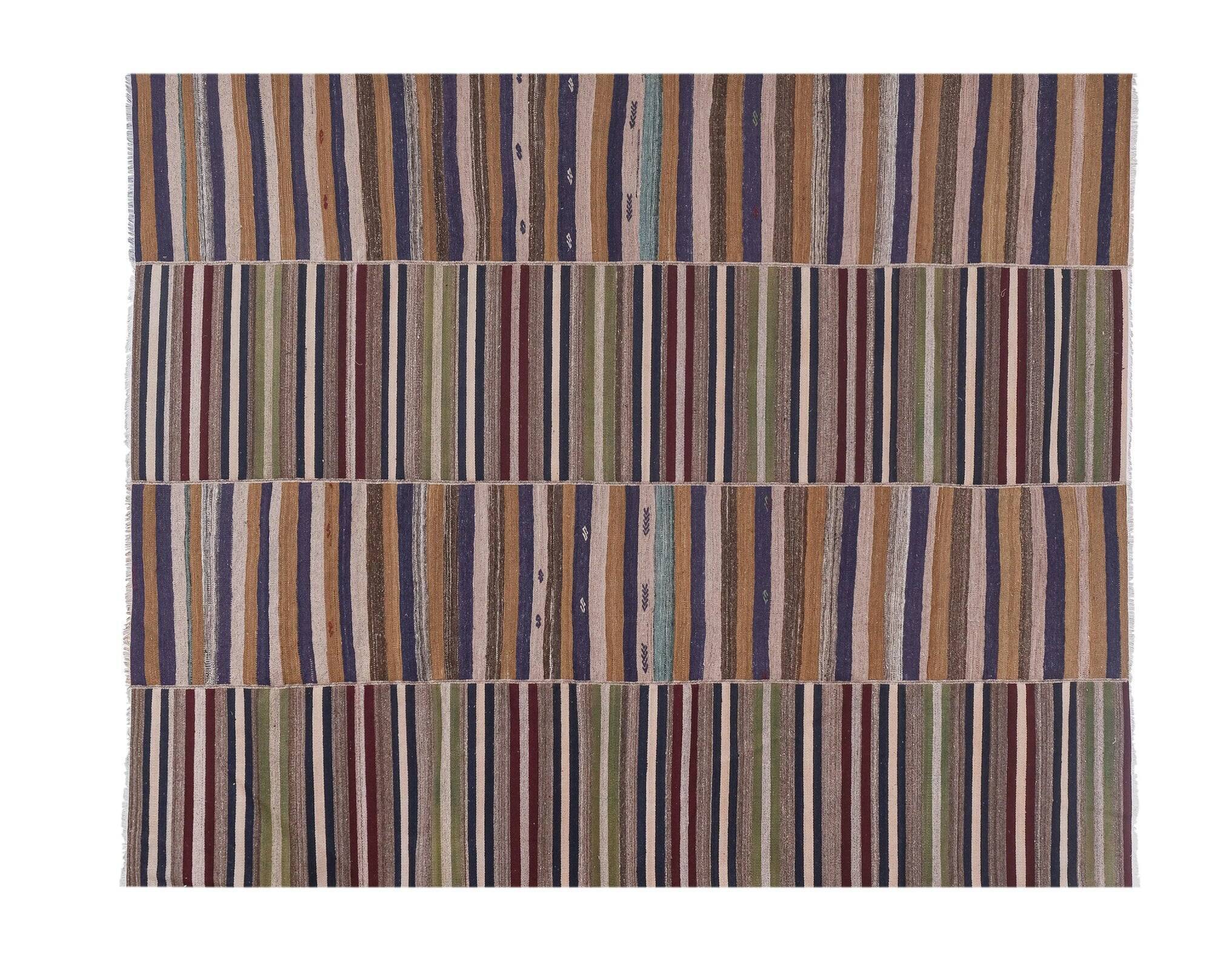 Vintage Turkish kilim handwoven 270x340 cm