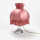 Crystal bedside lamp and silk dome lampshade 60's