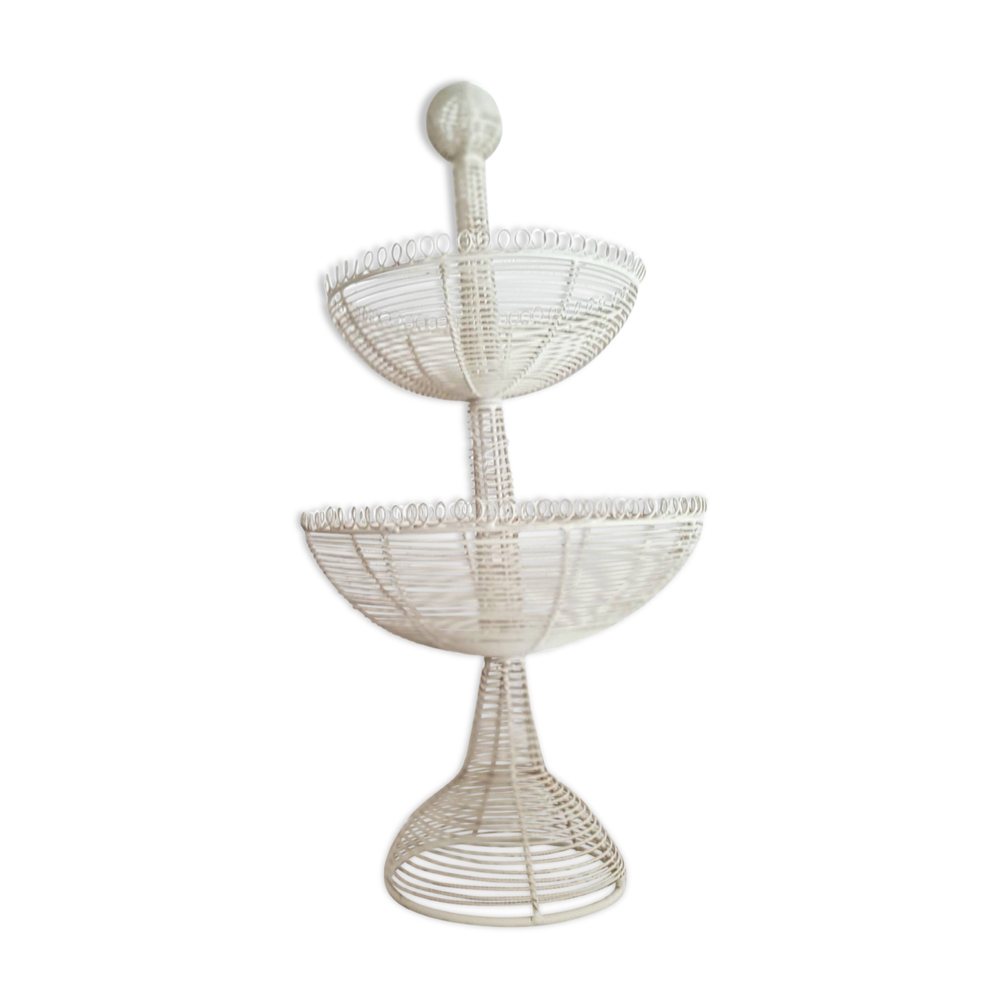 White metal fruit basket - old display