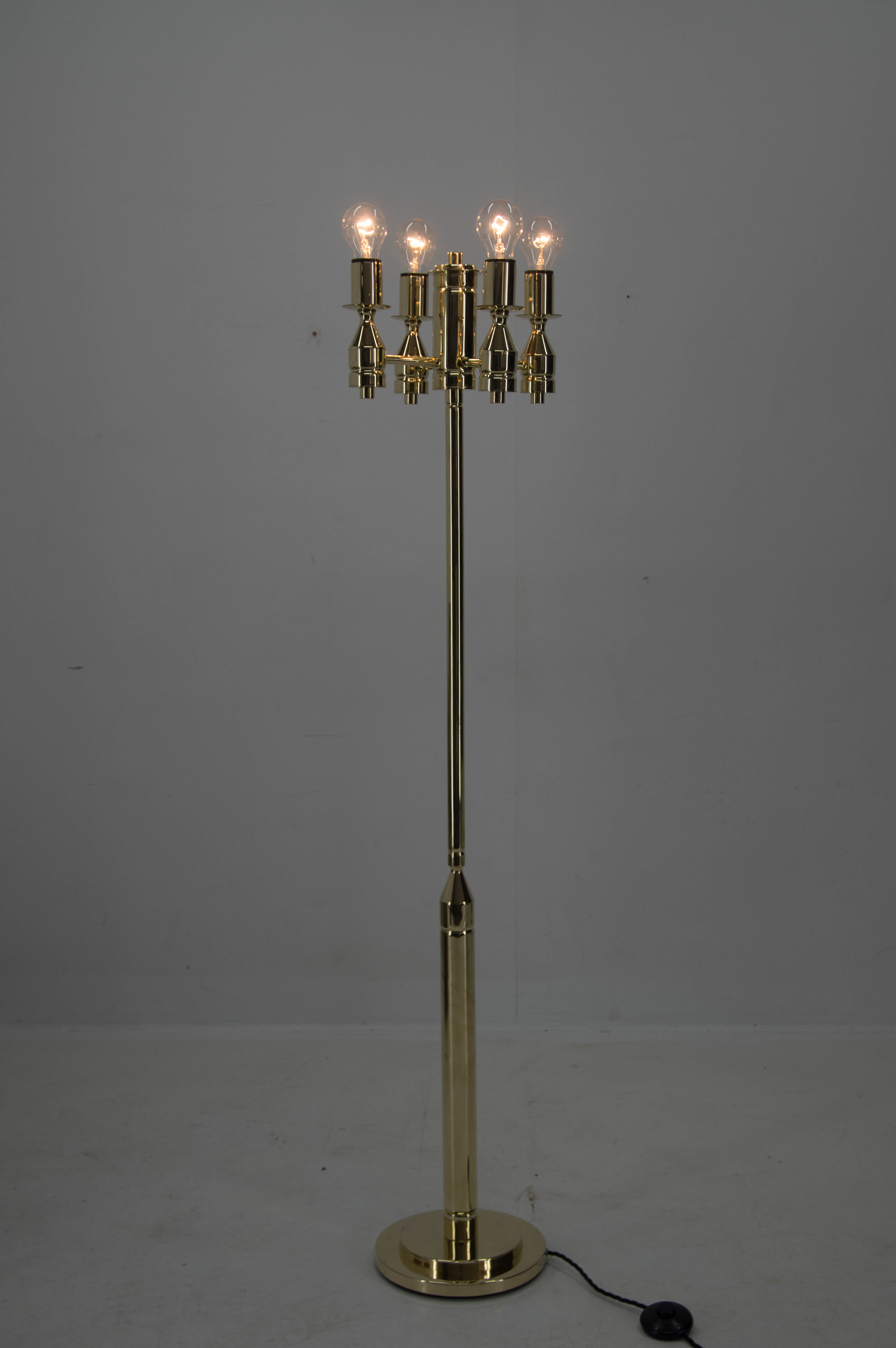 Brass floor lamp, 1970s, restored
