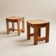 Solid Swedish pine stools in a brutalist style.