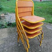 Lot de 4 chaises d'écolier vintage