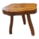 Brutalist tripod stool in solid elm