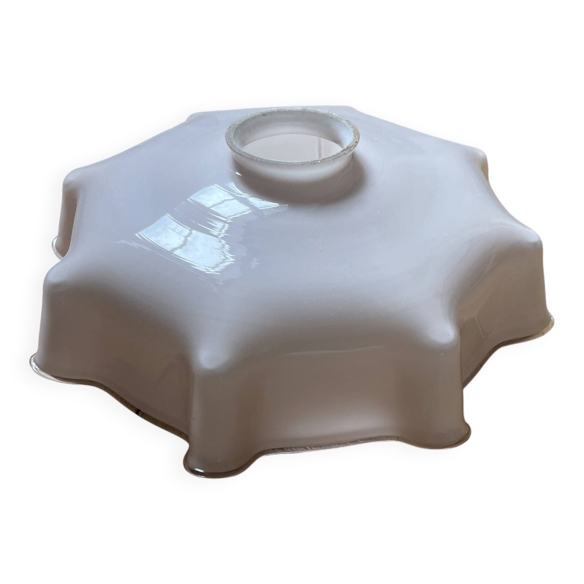 Vintage opaline pink glass lampshade from Czechoslovakia 250913