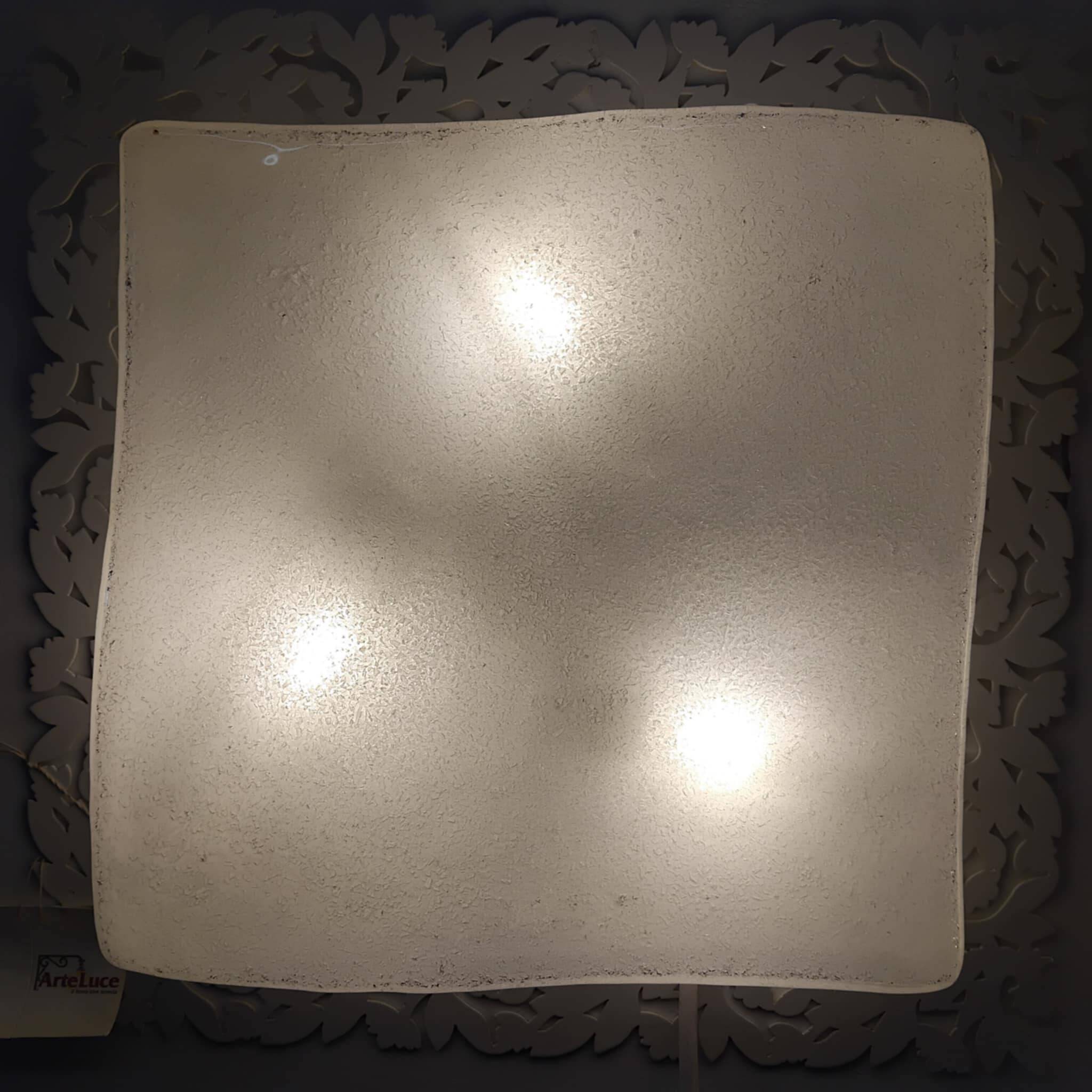 ARTELUCE applique murale carrée en verre de Murano et métal années 70/80