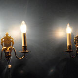 Pair of brass wall sconces by Schroder & Co