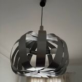 Space Age brushed metal ball chandelier