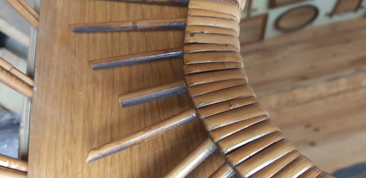Vintage rattan sun mirror 36cm