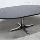 Round table rises and lowers Osvaldo Borsani black and chrome with extension