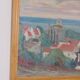 Swedish Oil on Panel “Village Scene” by E. R. Olsson, Vintage & Framed 54 × 66 cm