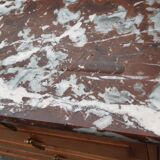 Commode coiffeuse chêne et marbre