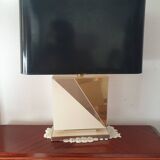 70s lamp brass lacquered wood