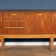 Retro teak 1960s jentique mid century sideboard with folded handles