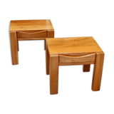 Pair of brutalist bedside tables