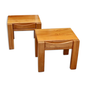 Paire de tables de chevet brutalistes