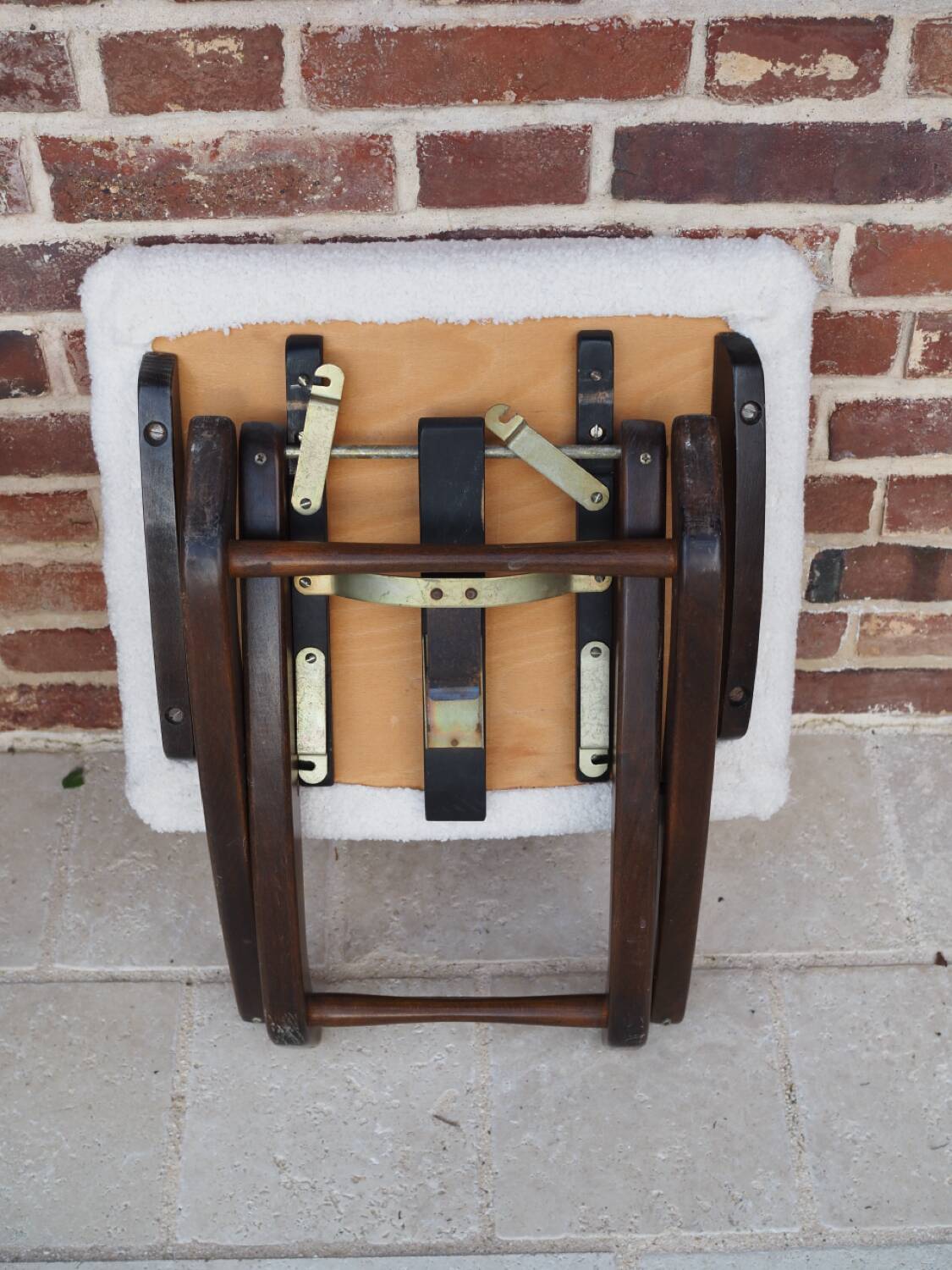 2 vintage folding footrests