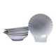 Set of 6 shell-shaped bowls in Limoges porcelain by Philippe Deshoulières.