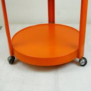 Chariot en plastique orange circulaire de style Space Age italien