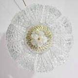 Charming transparent Murano glass leaf ceiling light or chandelier, 1970s