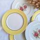 Vintage yellow and pink dinner plates