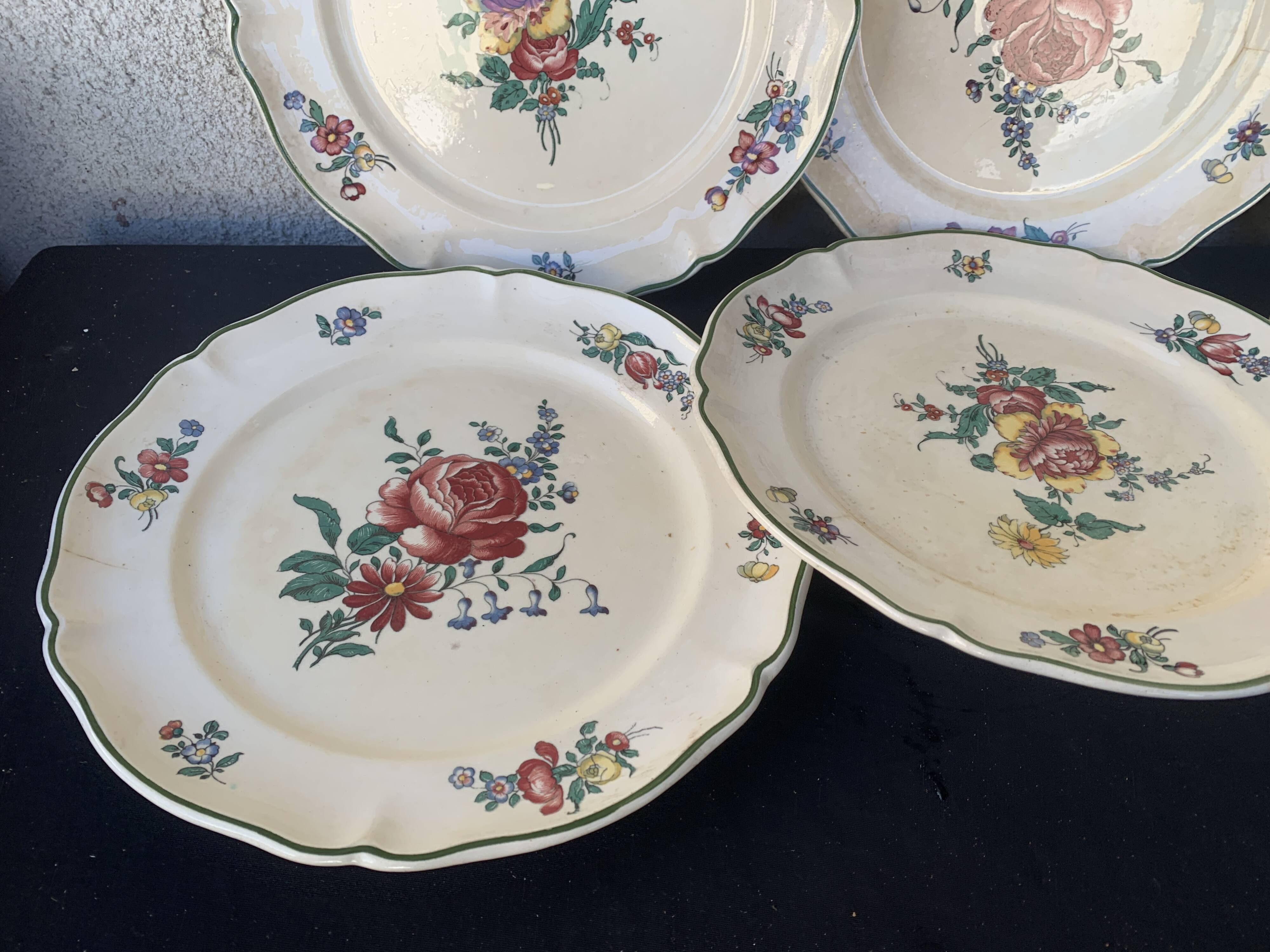 6 Villeroy and Boch Mettlach earthenware soup plates