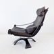 Nelo leather lounge chair by Ake Fribytter