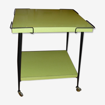 Table d'appoint en formica jaune