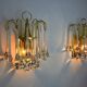 Pair of Venini "drops" wall lights, 2 levels, murano glass, Italy, 1970