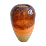 Glass vase blown Italy 70s