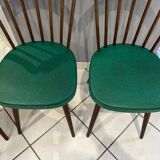 Lot of 3 bistro chairs model 740V maison Baumann vintage 1960