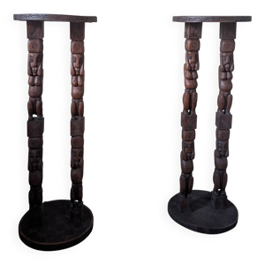 Paire de sellettes africaines