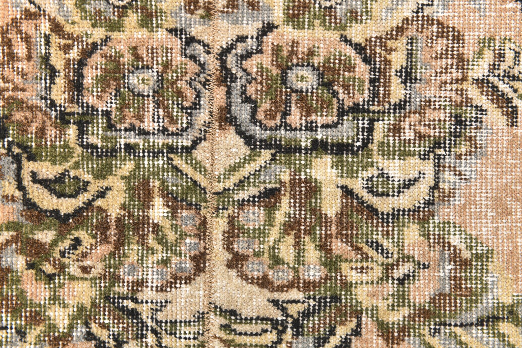 2x9 Rug For Floral Green Turkish Vintage Runner Rug, 64x279Cm SKU 24965