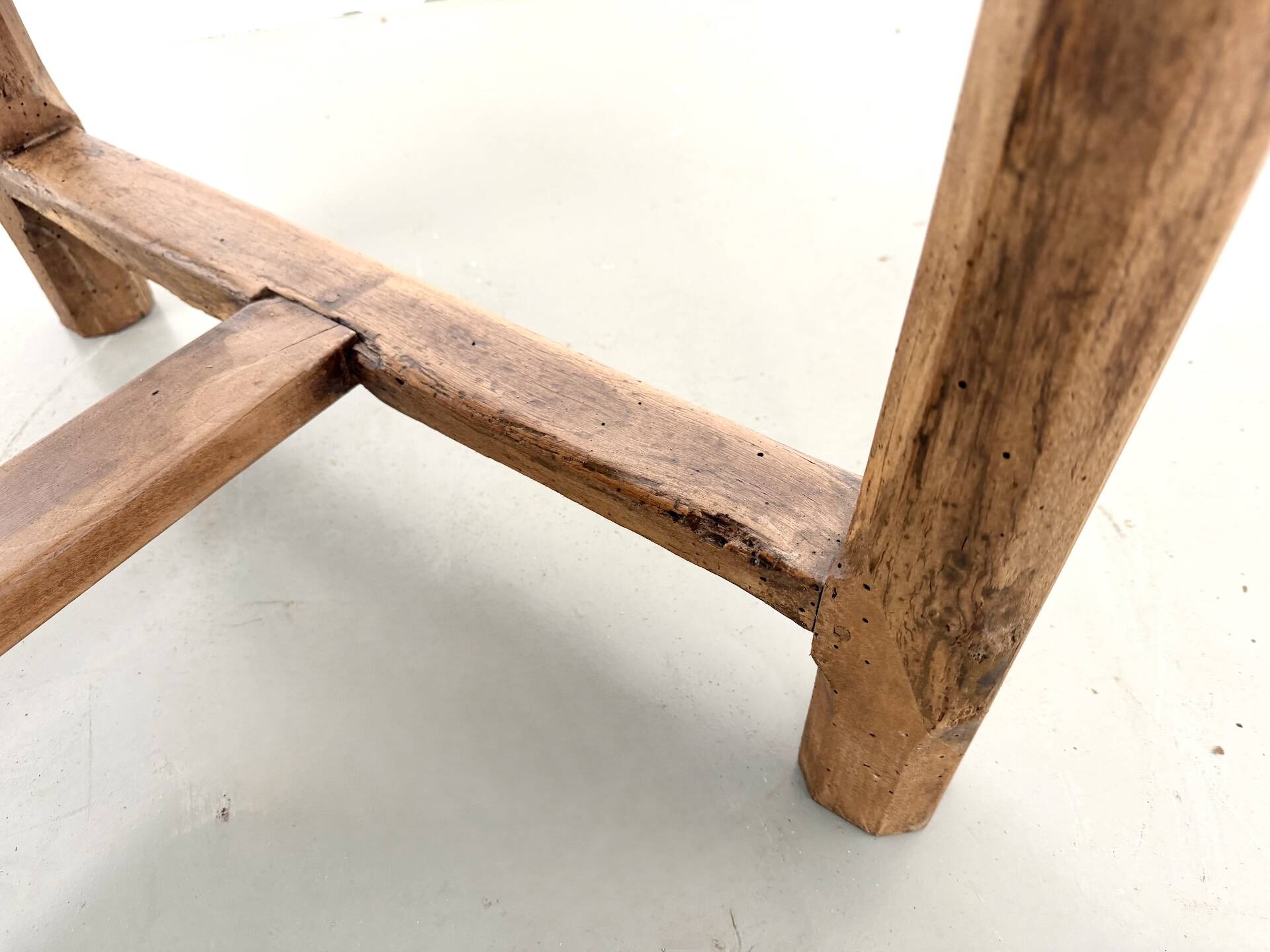 Farm table in solid cherry wood, one drawer, 1950s.