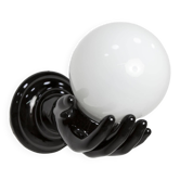 Main wall lamp in black ceramic 1960 original opaline globe