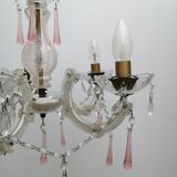 Pink stamps chandelier